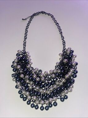 Statement Silver Bib Necklace